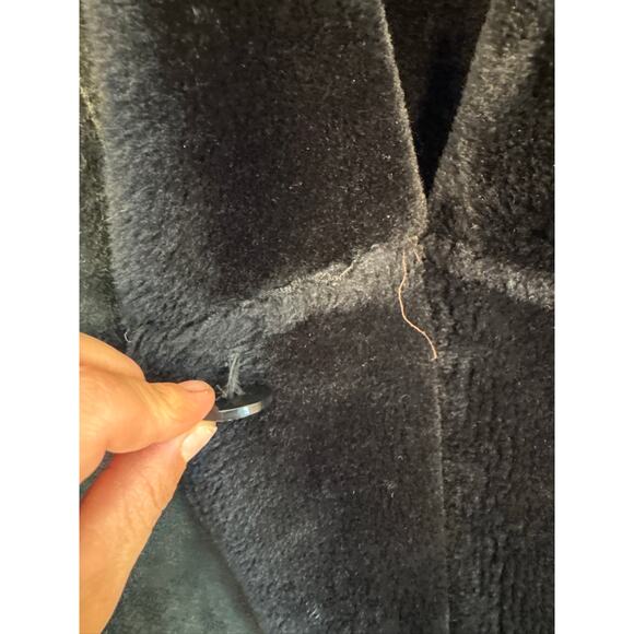 Express Vintage Maximalist Suede Maxi Statement Coat - Black, Small - Picture 4 of 11